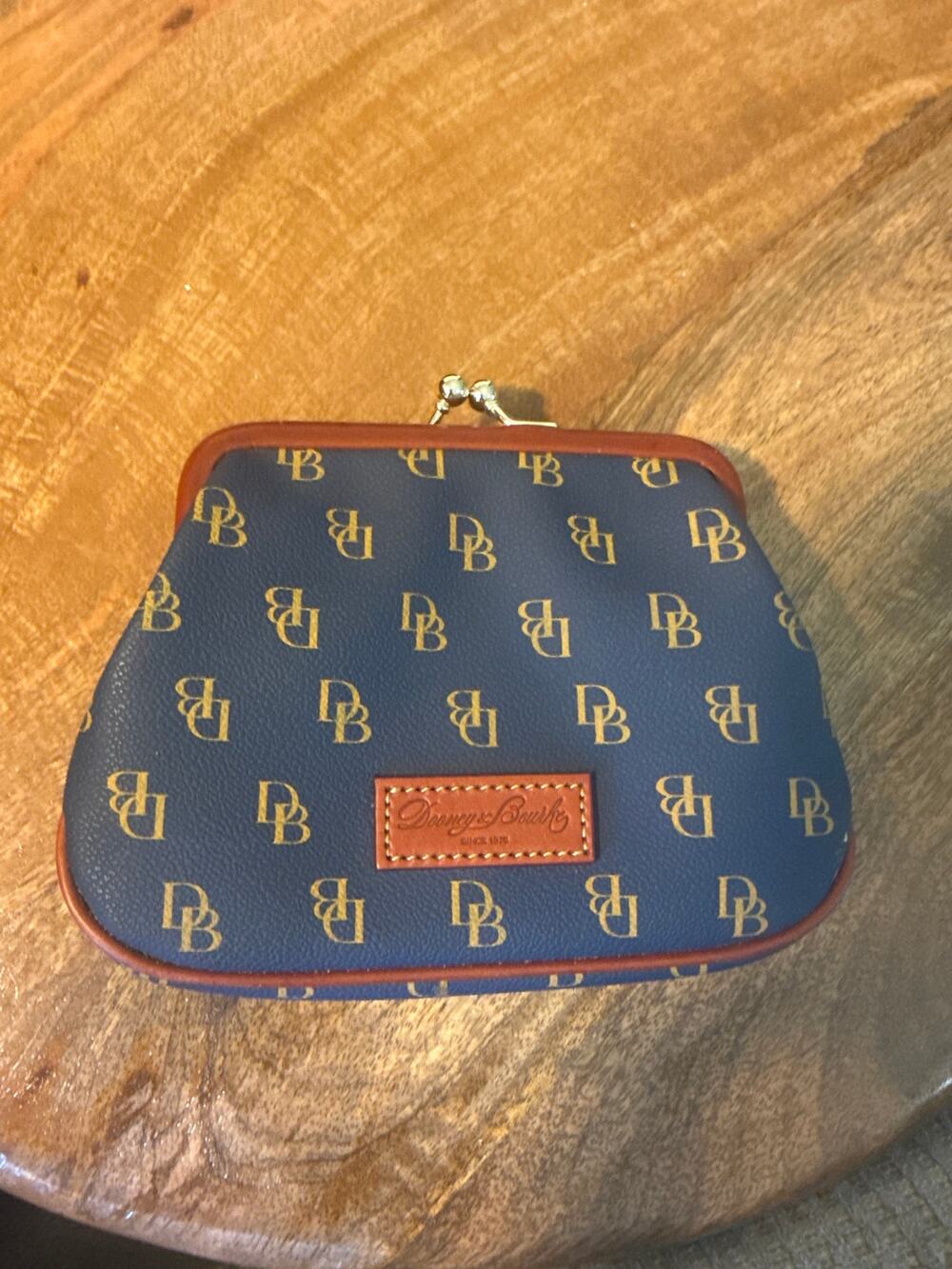 Dooney & Bourke Gretta Large Framed Purse Kisslock Wallet Navy Blue NWOT